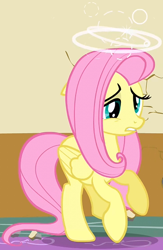 Size: 364x560 | Tagged: safe, screencap, fluttershy, pegasus, pony, g4, my little pony: friendship is magic, party of one, circling stars, cropped, dizzy, female, mare