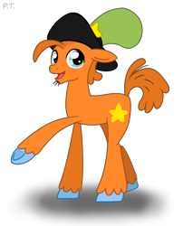 Size: 964x1196 | Tagged: safe, artist:psychoteensie, earth pony, pony, blue eyes, crossover, cutie mark, hat, male, ponified, simple background, solo, species swap, stallion, transparent background, wander (wander over yonder), wander over yonder