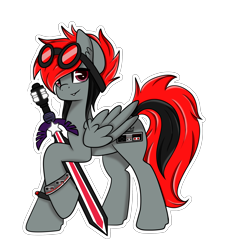 Size: 3000x3000 | Tagged: safe, artist:pastel-pony-princess, oc, oc only, oc:serendypity, pegasus, pony, high res, simple background, solo, sword, transparent background, weapon