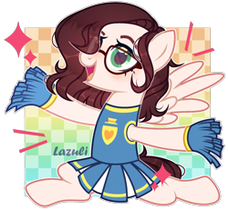 Size: 1568x1446 | Tagged: safe, artist:mint-light, oc, oc only, pegasus, pony, blushing, cheerleader, clothes, commission, glasses, heart eyes, pegasus oc, pom pom, signature, simple background, skirt, solo, splits, transparent background, wingding eyes, wings, ych result