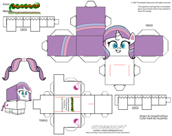 Size: 2979x2354 | Tagged: safe, artist:grapefruitface1, potion nova, pony, g4.5, my little pony: pony life, craft, cubeecraft, female, grin, high res, mare, papercraft, printable, smiling, solo