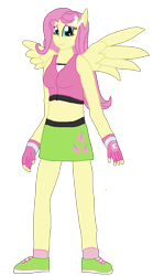 Size: 964x1739 | Tagged: safe, artist:mlp-headstrong, fluttershy, equestria girls, g4, clothes, exeron fighters, exeron gloves, exeron outfit, female, fingerless gloves, gloves, ponied up, shoes, simple background, solo, transparent background, wings