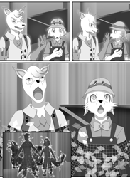 Size: 2833x3864 | Tagged: safe, oc, oc:dr. wolf, anthro, tf2 analysis anarchy, :o, analysis, analysis anarchy, analysis bronies, anthro oc, clone, code lyoko, devirtualization, engineer, engineer (tf2), high res, looking up, manga, manga style, medic, medic (tf2), monochrome, open mouth, surprised, team fortress 2, wireframe