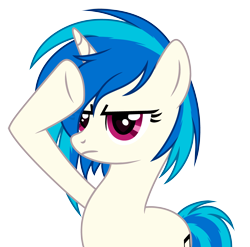 Size: 4073x4027 | Tagged: safe, artist:rioshi, artist:starshade, dj pon-3, vinyl scratch, pony, unicorn, g4, base used, female, heart, heart eyes, mare, missing accessory, rainbow dash salutes, salute, simple background, solo, transparent background, wingding eyes