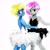 Size: 2175x2175 | Tagged: safe, artist:liaaqila, oc, oc only, oc:azure/sapphire, oc:chiffon swatch, equestria girls, g4, ballerina, black swan, clothes, crossdressing, dancing, femboy, high res, male, swan lake, traditional art, transgender, tutu, tutus, white swan