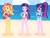 Size: 2816x2112 | Tagged: safe, artist:draymanor57, adagio dazzle, aria blaze, sci-twi, sonata dusk, sunset shimmer, twilight sparkle, human, equestria girls, g4, clothes, clothing transformation, duality, high res, inanimate tf, sleeveless, swimsuit, the dazzlings, transformation, twilight sparkle (alicorn), twolight