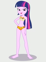 Size: 1536x2048 | Tagged: safe, artist:draymanor57, adagio dazzle, twilight sparkle, human, equestria girls, g4, clothes, clothing transformation, female, inanimate tf, open mouth, swimsuit, transformation