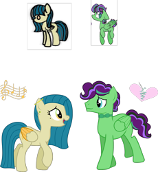 Size: 1980x2151 | Tagged: safe, artist:littlejurnalina, oc, oc only, oc:loolaby, oc:ruffled hem, pegasus, pony, female, male, mare, simple background, stallion, transparent background, two toned wings, wings