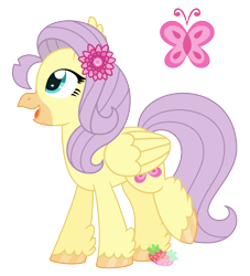Size: 1390x1534 | Tagged: safe, artist:strawberry-spritz, oc, oc only, hippogriff, female, interspecies offspring, magical lesbian spawn, offspring, parent:fluttershy, parent:princess skystar, simple background, solo, transparent background