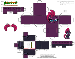 Size: 2979x2354 | Tagged: safe, edit, tempest shadow, pony, unicorn, g4, g4.5, my little pony: pony life, my little pony: the movie, craft, cubeecraft, high res, papercraft, printable, simple background, white background