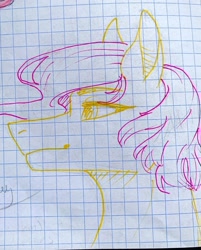 Size: 1080x1346 | Tagged: safe, artist:moona_lou, fluttershy, pegasus, pony, g4, bust, female, graph paper, lineart, mare, traditional art