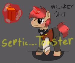 Size: 2296x1943 | Tagged: safe, oc, oc only, oc:whiskey shot, pony, unicorn, ashes town, fallout equestria, bartender, bowtie, male, stallion