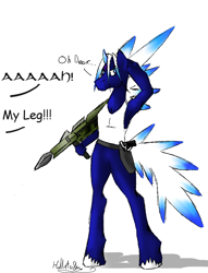 Size: 1040x1364 | Tagged: safe, artist:hills-to-sky, oc, oc only, oc:platinum, anthro, anthro oc, clothes, gun, handgun, looking back, pistol, rocket launcher, solo, tank top