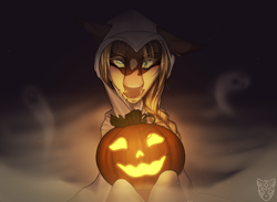 Size: 3000x2200 | Tagged: safe, artist:lastaimin, oc, oc only, pony, clothes, halloween, high res, holiday, jack-o-lantern, pumpkin, solo