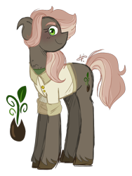 Size: 1073x1430 | Tagged: safe, artist:gallantserver, oc, oc only, earth pony, pony, offspring, parent:doctor caballeron, parent:fluttershy, simple background, solo, transparent background