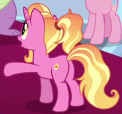 Size: 400x376 | Tagged: safe, screencap, luster dawn, pinkie pie, spike, dragon, pony, unicorn, g4, my little pony: friendship is magic, the last problem, butt, female, horn, male, offscreen character, offscreen male, plot, solo focus