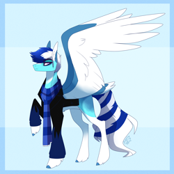 Size: 3000x3000 | Tagged: safe, artist:sugaryicecreammlp, oc, oc only, oc:wind storm, pegasus, pony, clothes, high res, male, scarf, solo, stallion