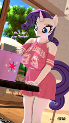 Size: 1080x1920 | Tagged: safe, artist:anthroponiessfm, rarity, twilight sparkle, anthro, g4, 3d, breasts, busty rarity, clothes, commissioner:raritybro, cute, female, skirt, source filmmaker