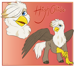 Size: 3921x3500 | Tagged: safe, artist:jeshh, oc, oc only, oc:high glide, hippogriff, high res, male, solo