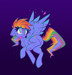 Size: 3840x4000 | Tagged: safe, artist:confetticakez, rainbow dash, pegasus, pony, g4, abstract, chest fluff, derp, female, mare, psychedelic, simple background, solo, tongue out, underhoof