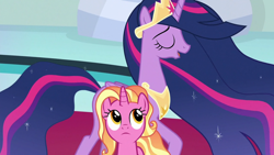 Size: 1920x1080 | Tagged: safe, screencap, luster dawn, twilight sparkle, alicorn, pony, g4, my little pony: friendship is magic, the last problem, older, older twilight, older twilight sparkle (alicorn), princess twilight 2.0, twilight sparkle (alicorn)