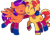 Size: 1024x735 | Tagged: safe, artist:kb-gamerartist, sunset shimmer, oc, oc:jade harmony, pegasus, pony, unicorn, g4, bisexual pride flag, canon x oc, clothes, ear piercing, earring, eyeshadow, female, grin, heart, hug, jewelry, lesbian, lip piercing, makeup, mare, open mouth, piercing, pride, pride flag, pride socks, raised hoof, raised leg, shipping, simple background, smiling, socks, striped socks, transparent background, wristband