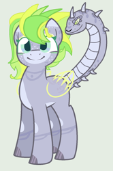 Size: 896x1350 | Tagged: safe, artist:alari1234-bases, artist:jadeharmony, oc, oc only, oc:cloud drift, pegasus, pony, base used, female, freckles, gray background, mare, markings, missing cutie mark, multicolored hair, nose piercing, nose ring, piercing, simple background, solo, spikes, tailmouth