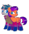 Size: 1200x1417 | Tagged: safe, artist:kb-gamerartist, stygian, oc, oc:jade harmony, pegasus, pony, unicorn, g4, bisexual pride flag, canon x oc, cloak, clothes, ear piercing, earring, female, heart, jewelry, male, mare, open mouth, piercing, pride, pride flag, pride socks, shipping, simple background, socks, stallion, straight, striped socks, transparent background