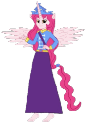 Size: 425x597 | Tagged: safe, artist:loomytyranny, edit, vector edit, princess amore, alicorn, hybrid, equestria girls, g4, amorecorn, barefoot, canada, crown, equestria girls-ified, feet, jewelry, monarch, monarchy, photoshop, ponytail, principal amore, regalia, snowflake amore, solo, tyrant, vector, wings