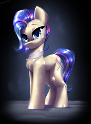 Size: 2200x3000 | Tagged: safe, artist:shido-tara, bonna fide, glamour gleam, crystal pony, pony, g4, commission, commissioner:reversalmushroom, high res, looking at you, simple background, smiling