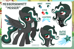 Size: 1200x798 | Tagged: safe, artist:jennieoo, oc, oc only, oc:messer, pegasus, pony, cutie mark, reference sheet, show accurate, solo, vector
