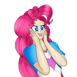 Size: 1106x1106 | Tagged: safe, artist:thedracks, pinkie pie, human, equestria girls, equestria girls series, g4, cute, diapinkes, eye clipping through hair, human coloration, simple background, solo, squishy cheeks, starry eyes, transparent background, wingding eyes