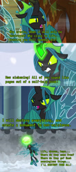 Size: 2160x4860 | Tagged: safe, edit, edited screencap, screencap, queen chrysalis, changeling, changeling queen, g4, season 9, the ending of the end, comic, female, final fantasy, final fantasy vi, high res, kefka palazzo, nose in the air, screencap comic, solo, square enix, ultimate chrysalis
