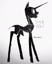 Size: 1680x2048 | Tagged: safe, artist:lowname, oc, oc only, pony, unicorn, horn, inktober, inktober 2019, solo, traditional art, unicorn oc