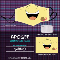 Size: 876x876 | Tagged: safe, oc, oc:apogee, pony, advertisement, face mask, female, mask, shino, shinodage