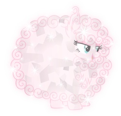 Size: 7010x6716 | Tagged: safe, artist:php178, derpibooru exclusive, oc, oc only, oc:fluffle puff, crystal pony, earth pony, pony, bedroom eyes, crystallized, crystallized pony, curls, lidded eyes, pink, smiling, solo, vector