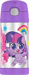 Size: 184x472 | Tagged: safe, pinkie pie, twilight sparkle, alicorn, earth pony, pony, g4.5, female, flower, looking at you, mare, merchandise, open mouth, rainbow, solo focus, twilight sparkle (alicorn), water bottle