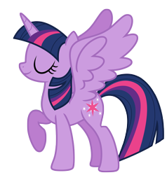 Size: 6536x6857 | Tagged: safe, artist:estories, twilight sparkle, alicorn, pony, g4, absurd resolution, eyes closed, raised hoof, simple background, solo, spread wings, transparent background, twilight sparkle (alicorn), vector, wings