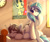 Size: 2250x1900 | Tagged: safe, artist:shadowreindeer, dj pon-3, octavia melody, sweetie belle, vinyl scratch, earth pony, pony, unicorn, g4, one bad apple, bed, bedroom, blushing, chest fluff, clock, crepuscular rays, cute, duo, eye clipping through hair, eyes closed, female, high res, hope poster, lesbian, looking at you, lying down, mare, morning, morning ponies, on bed, onomatopoeia, poster, prone, ship:scratchtavia, shipping, sitting, sleeping, smiling, sound effects, tavibetes, vinylbetes, window, zzz