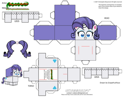 Size: 2979x2354 | Tagged: safe, artist:grapefruitface1, rarity, pony, unicorn, g4.5, my little pony: pony life, craft, cubeecraft, high res, papercraft, printable, solo