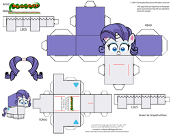 Size: 2979x2354 | Tagged: safe, artist:grapefruitface1, rarity, pony, unicorn, g4, g4.5, my little pony: pony life, craft, cubeecraft, high res, papercraft, printable, solo