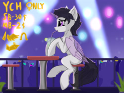 Size: 3850x2890 | Tagged: safe, artist:singovih, oc, alicorn, earth pony, pegasus, pony, unicorn, club, cocktail, commission, crowd, female, high res, lights, mare, ych sketch, your character here