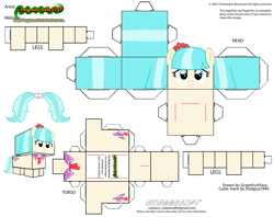 Size: 2979x2354 | Tagged: safe, artist:grapefruitface1, coco pommel, pony, unicorn, g4, craft, cubeecraft, high res, necktie, papercraft, printable, solo