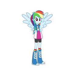 Size: 1280x1280 | Tagged: safe, edit, editor:mario101, rainbow dash, pegasus, equestria girls, g4, ponied up, simple background, solo, transparent background, wings