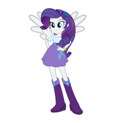 Size: 1280x1280 | Tagged: safe, edit, editor:mario101, rarity, equestria girls, g4, hand on hip, pegasus rarity, ponied up, race swap, simple background, solo, transparent background, wings