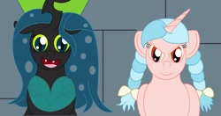 Size: 1600x845 | Tagged: safe, artist:scoutimusprime, cozy glow, queen chrysalis, g4, alternate hairstyle