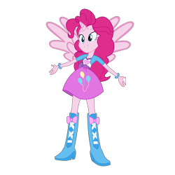 Size: 1280x1280 | Tagged: safe, edit, editor:mario101, pinkie pie, alicorn, equestria girls, g4, alicornified, horn, pinkiecorn, ponied up, race swap, simple background, solo, transparent background, wings, xk-class end-of-the-world scenario