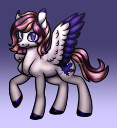 Size: 1133x1241 | Tagged: safe, artist:system-destroyer, artist:technodjent, oc, oc only, oc:night fall, pegasus, pony, female, mare, solo, two toned wings, wings