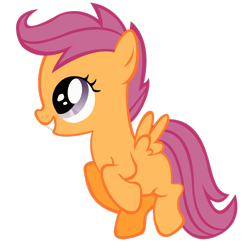 Size: 2449x2449 | Tagged: safe, artist:boneswolbach, scootaloo, pegasus, pony, g4, cute, cutealoo, female, filly, high res, jumping, simple background, solo, transparent background, vector