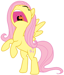Size: 2256x2658 | Tagged: safe, artist:kooner-cz, fluttershy, pegasus, pony, g4, green isn't your color, bipedal, eyes closed, high res, inhaling, nose in the air, open mouth, simple background, solo, transparent background, uvula, vector